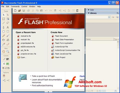 لقطة شاشة Macromedia Flash Player لنظام التشغيل Windows 10