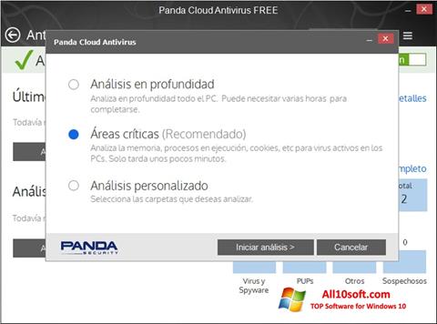 لقطة شاشة Panda Cloud لنظام التشغيل Windows 10