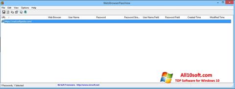 لقطة شاشة WebBrowserPassView لنظام التشغيل Windows 10