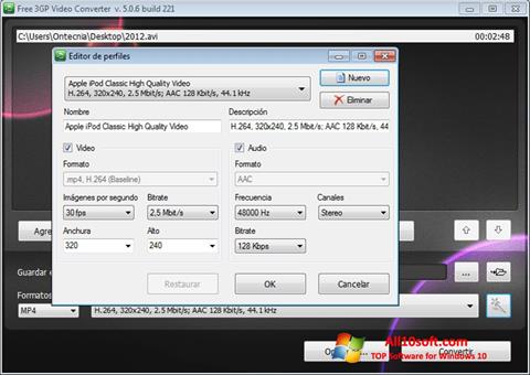 لقطة شاشة Free MP4 Video Converter لنظام التشغيل Windows 10