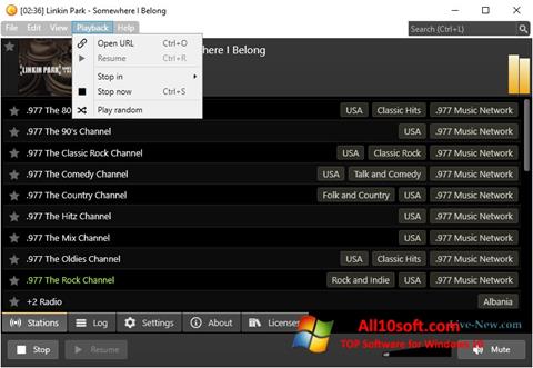 لقطة شاشة Screamer Radio لنظام التشغيل Windows 10