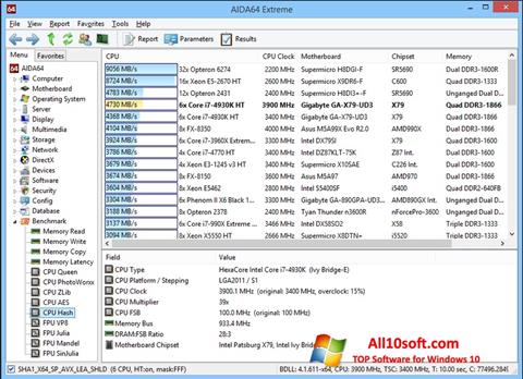 لقطة شاشة AIDA32 لنظام التشغيل Windows 10