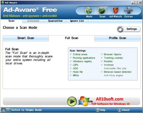 لقطة شاشة Ad-Aware Free لنظام التشغيل Windows 10