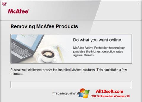 لقطة شاشة McAfee Consumer Product Removal Tool لنظام التشغيل Windows 10
