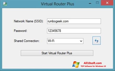 لقطة شاشة Virtual Router Plus لنظام التشغيل Windows 10
